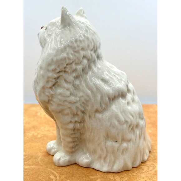 Beswick England Persian White Seated Cat Figurine #1880 Albert Hallam 5.25"h VTG - Picture 3 of 16
